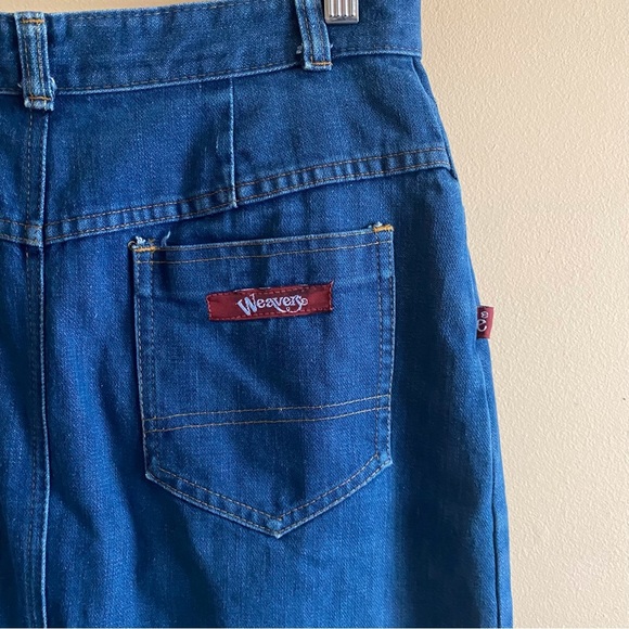 Vintage Weaver 90s Maxi Denim Skirt Slit in Front 4 Pocket Design Size 13 - Picture 7 of 9